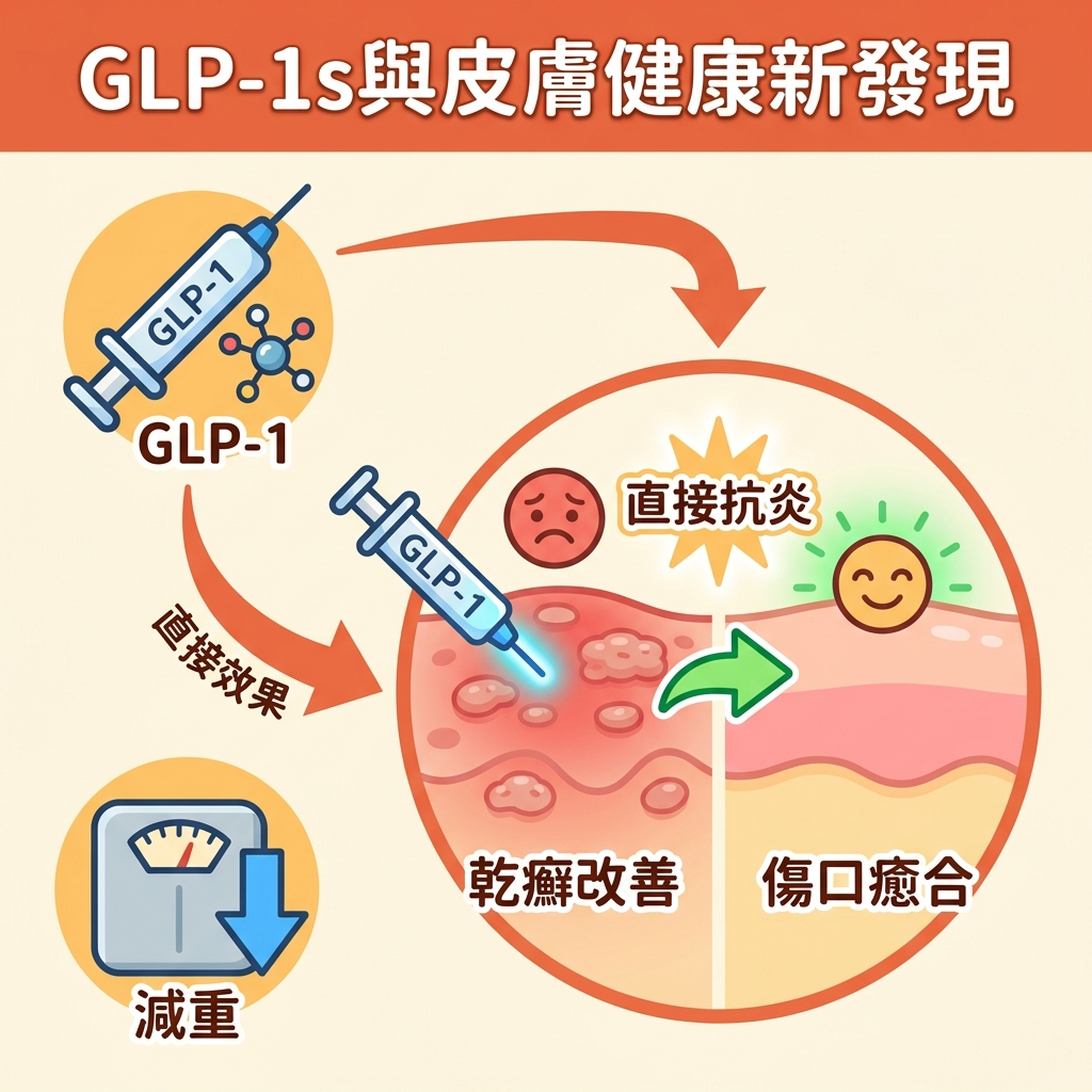GLP-1 藥物不只減重？可能直接改善乾癬等皮膚發炎